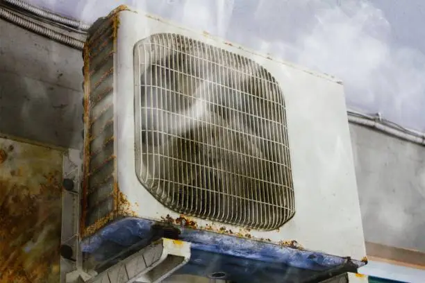 HVAC technician inspecting an HVAC system after sudden failure